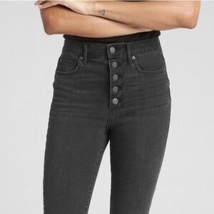 Gap High Rise True Skinny Ankle Jeans Exposed Buttons
